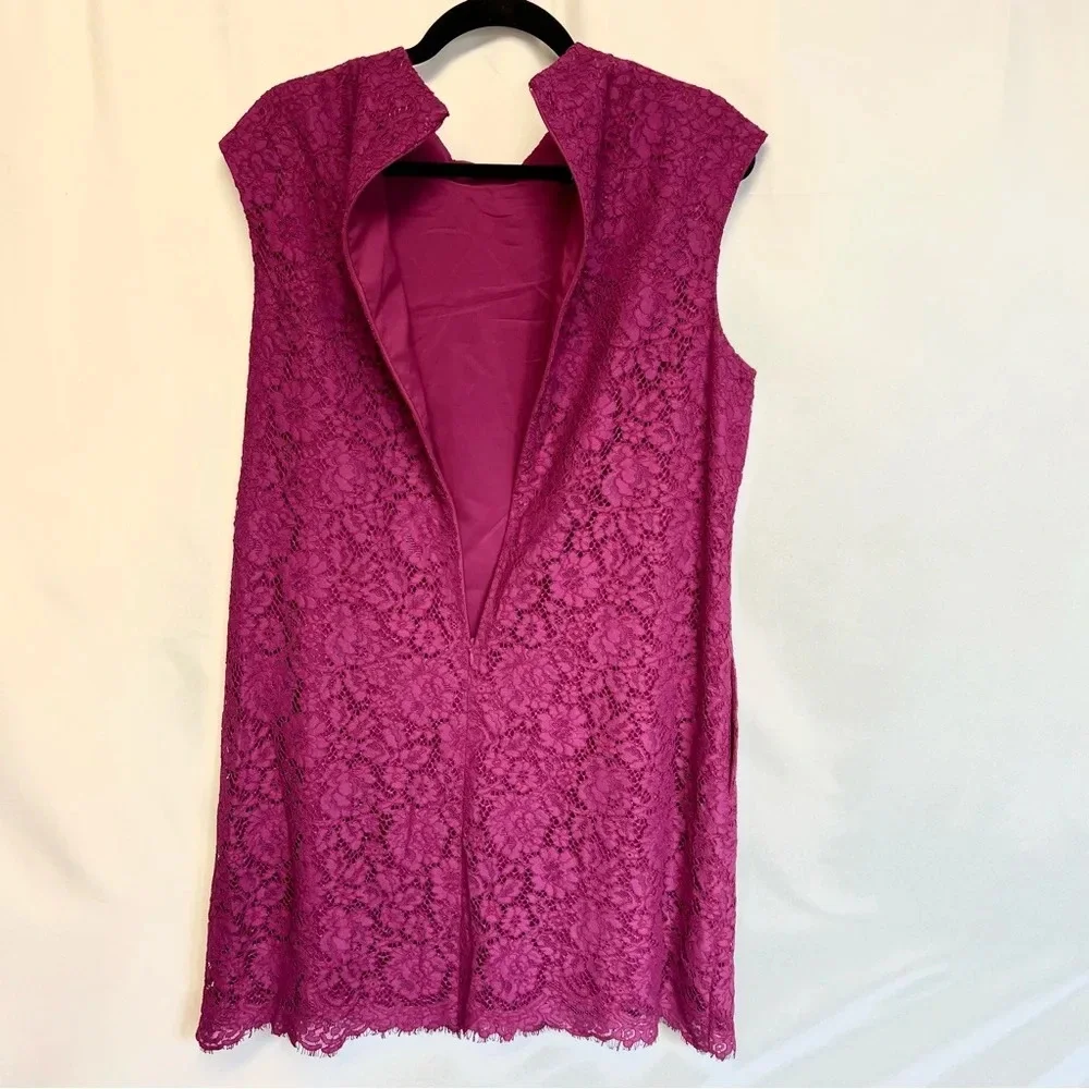 Torrid Magenta Fuschia Pink Sleeveless Floral Lace Midi Sheath Dress Size 14 - Picture 12 of 12